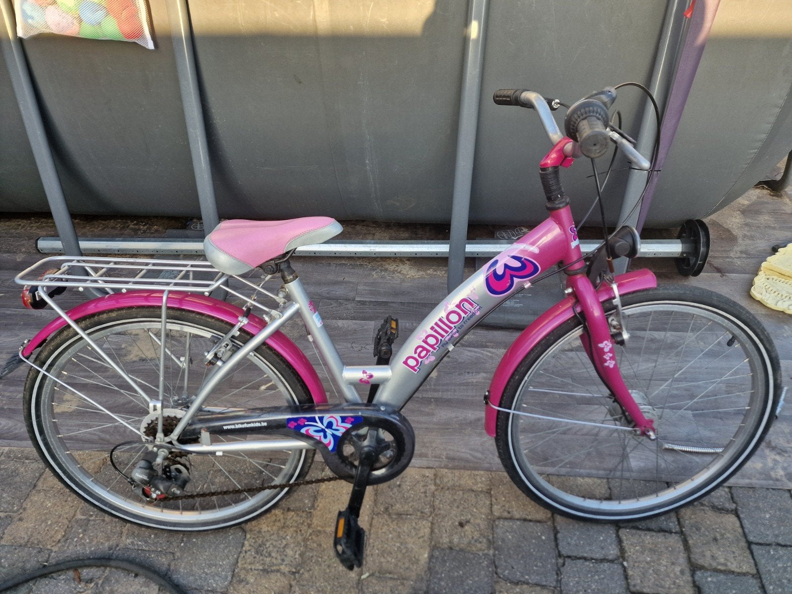 meisjesfiets papillon 24", Ophalen, Velgrem, Versnellingen, Gebruikt