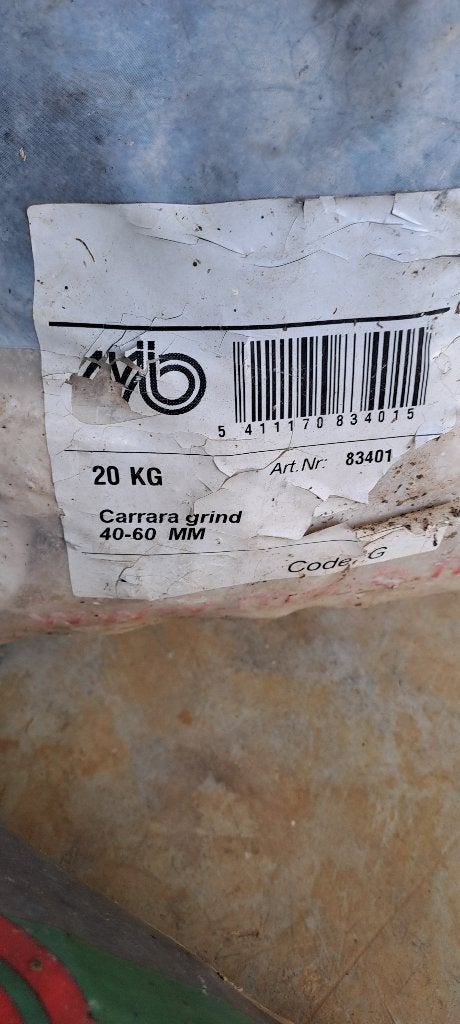 Carrera keien wit 40/60 8 zakken van 20kg, Ophalen, Nieuw, Wit, Kei