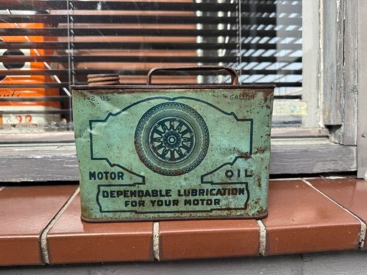 Vintage DIXOLINE Motorolie Blik - 1/2 US Gallon