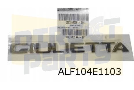 Alfa Romeo Giulietta achterklepembleem tekst ''Giuliette'', -, Verzenden, -, Nieuw