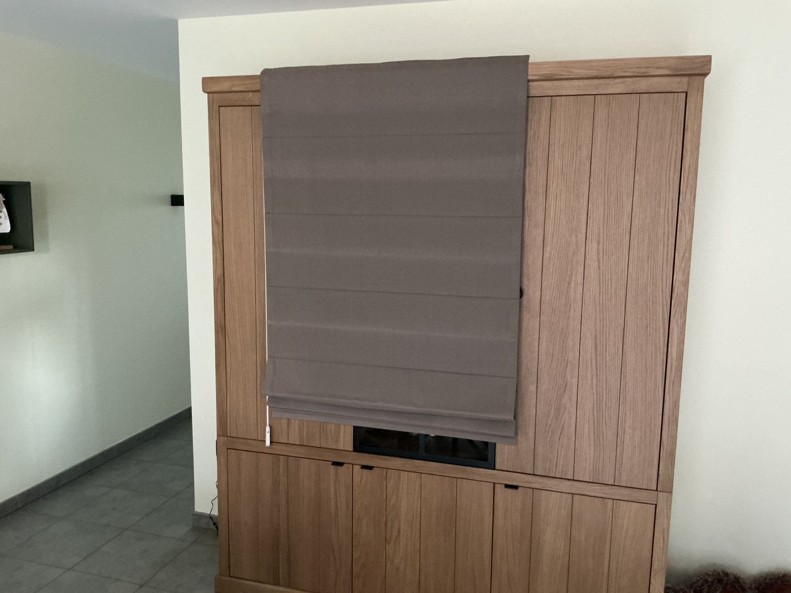 Store enrouleur en tissu marron. 1 mètre de et 2,55 de haut, Enlèvement, Comme neuf, Store enrouleur
