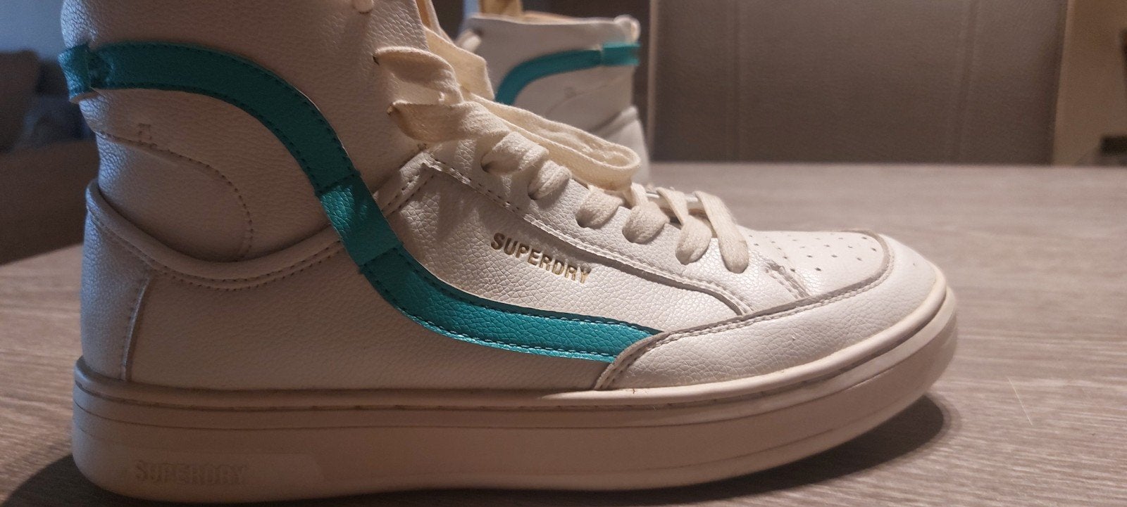 Superdry high-top sneakers wit/turquoise, Ophalen of Verzenden