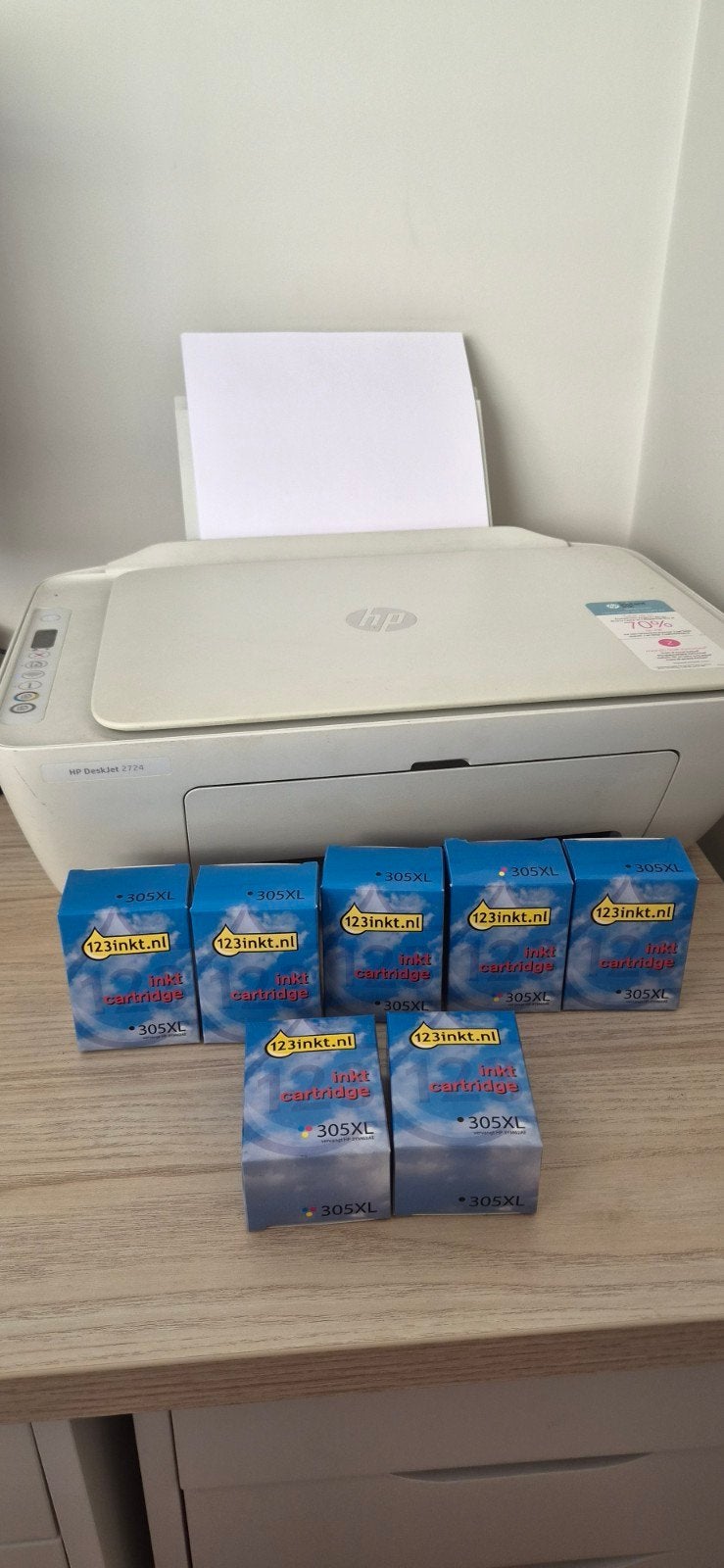 HP DeskJet 2724 all in one printer + 7 cartiridges, Computers en Software, Gebruikt, Printer, Inkjetprinter, Draadloos