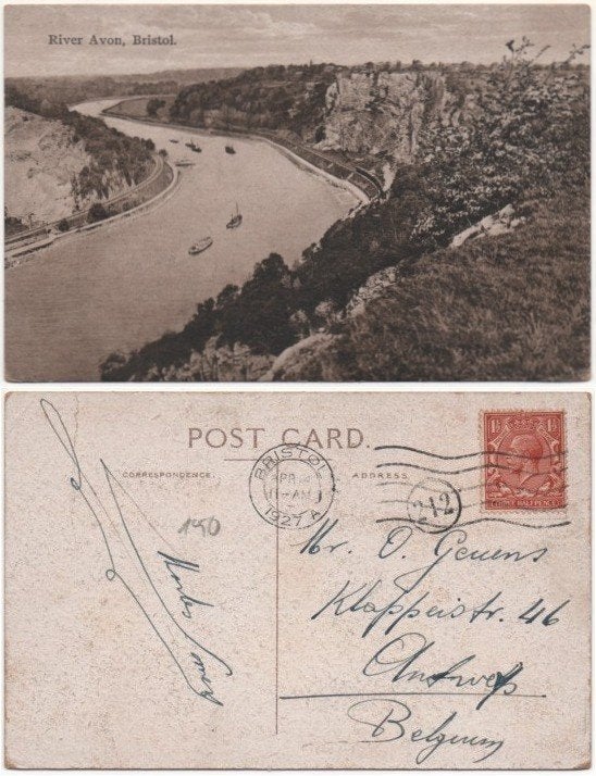 BRISTOL - RIVIÈRE AVON, Enlèvement ou Envoi, 1920 à 1940, Affranchie