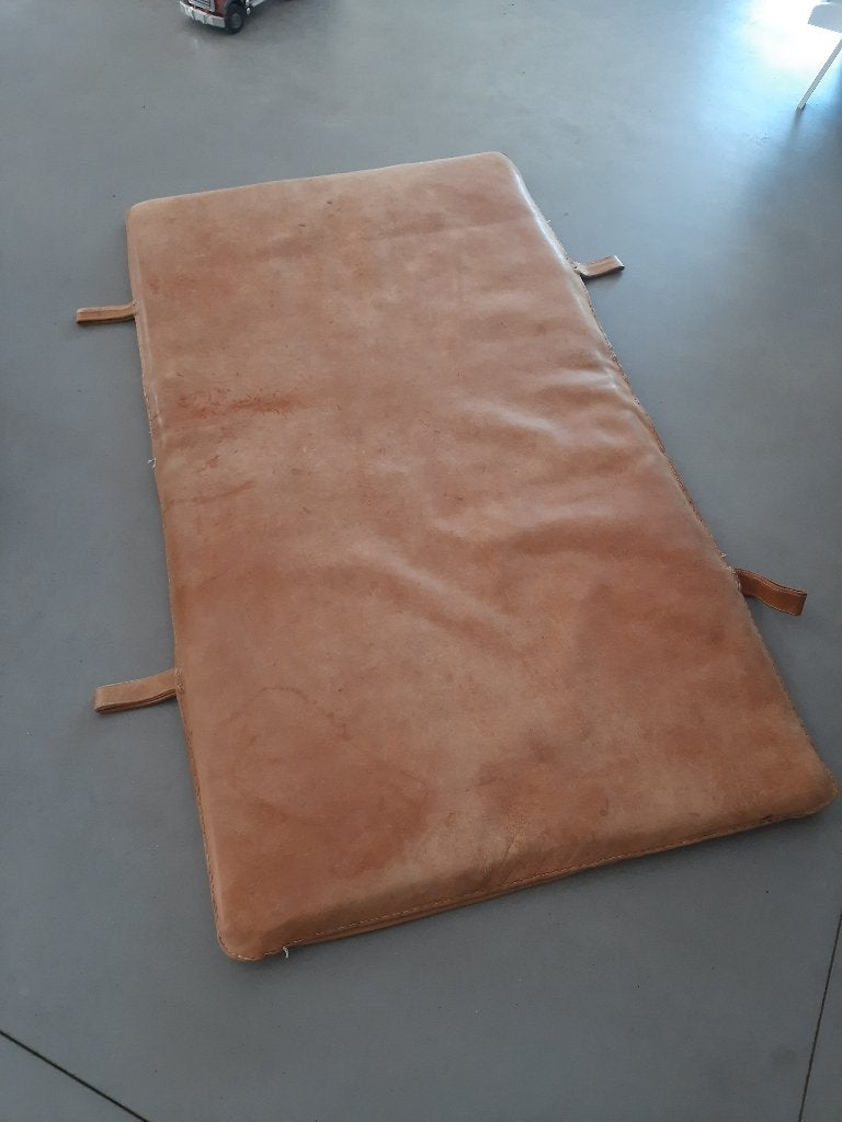 Vintage lederen turnmat / Valmat, Vintage, Enlèvement, Utilisé, Brun