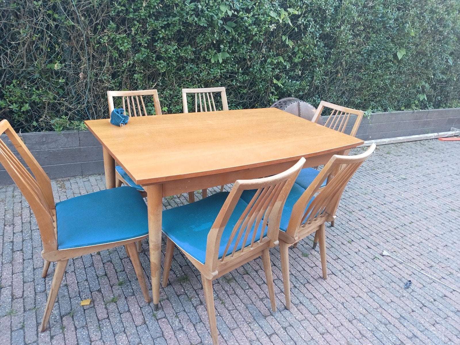 Table à manger vintage 6 chaises Baumann, Enlèvement