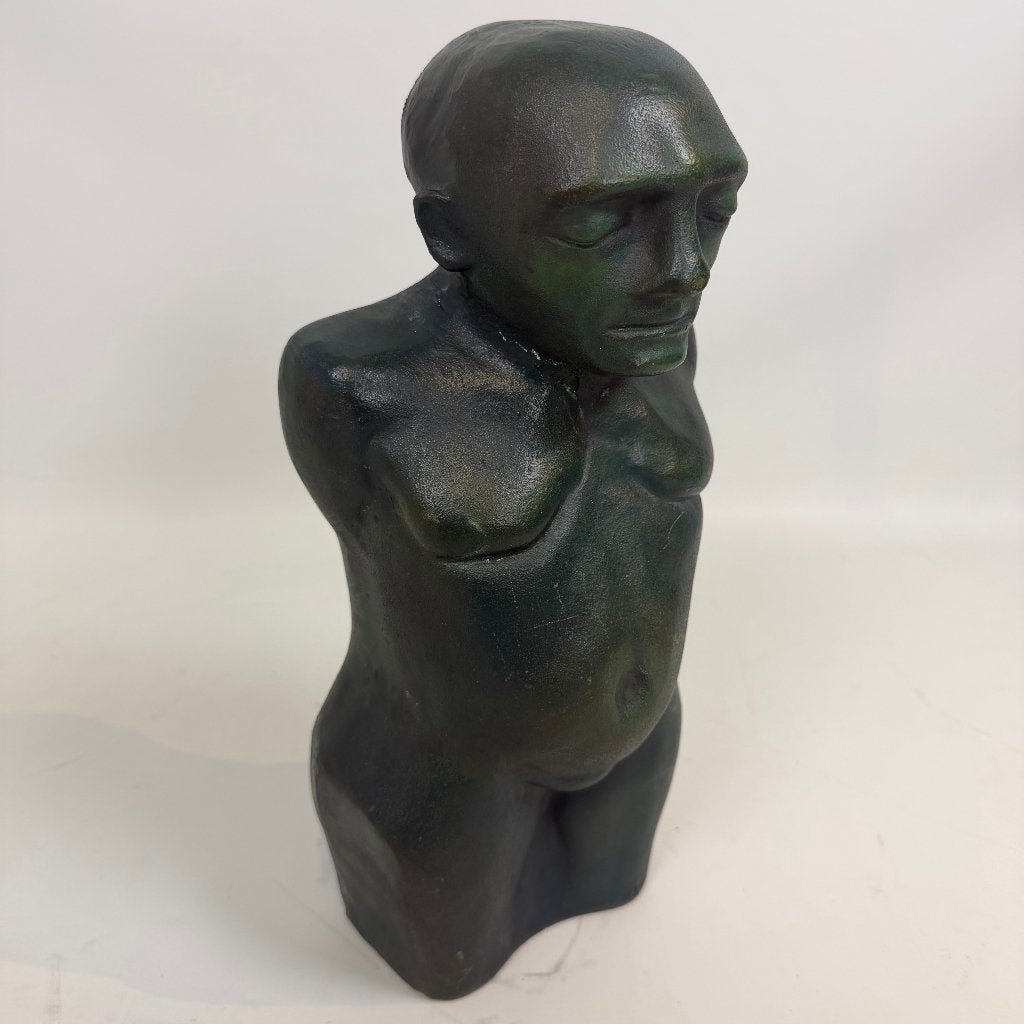 Sculpture en bronze « Le Philosophe » de Charles Delporte, Enlèvement ou Envoi, Patiné, Buste, Homme