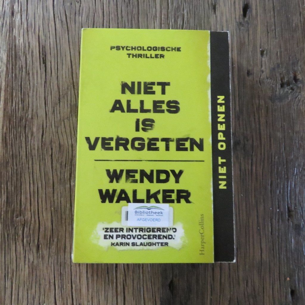 Wendy Walker Niet alles is vergeten, Boeken, Ophalen of Verzenden