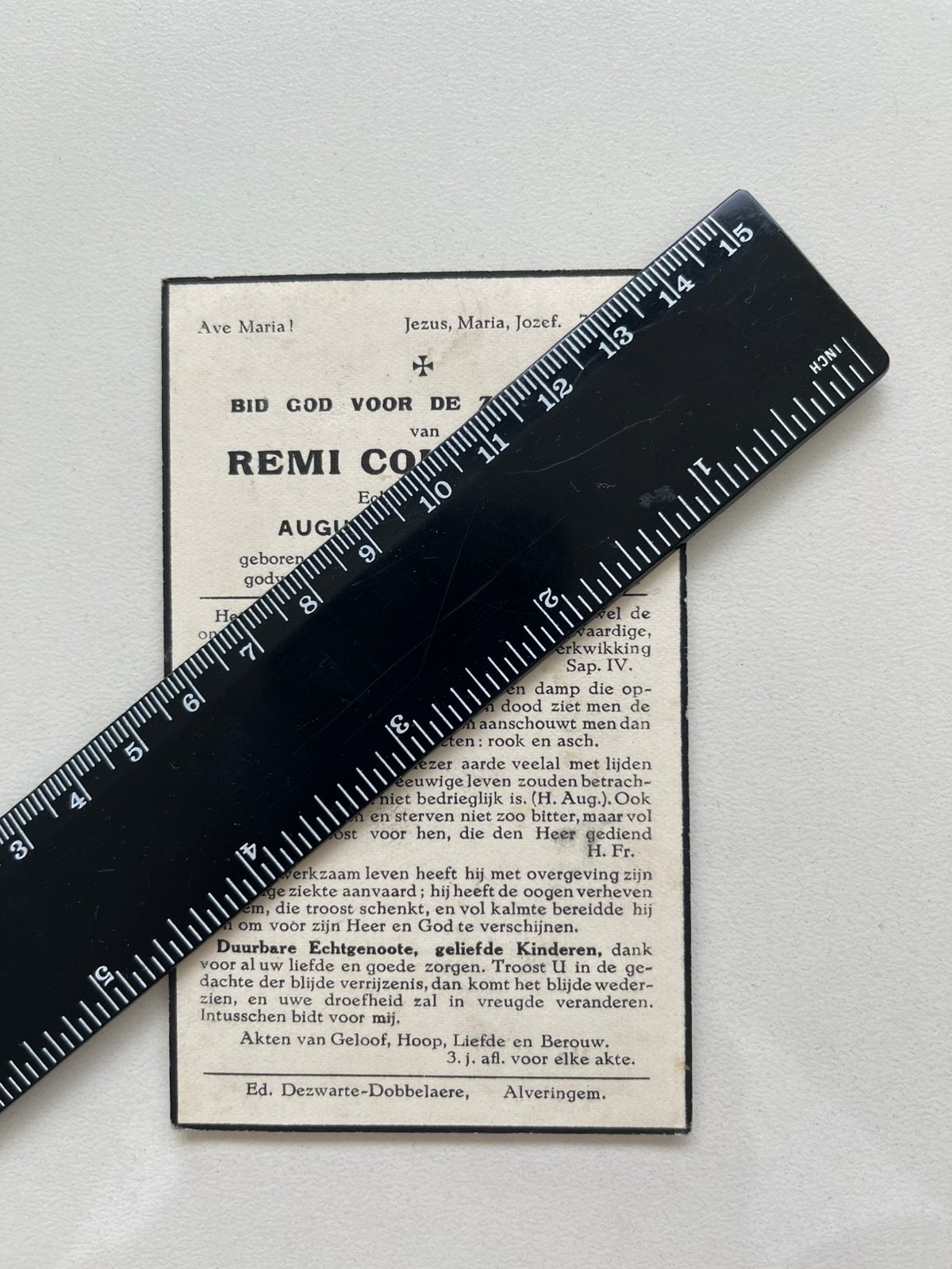 Uniek Historisch Bidprentje (1946) – Remi Coutereel, Verzamelen, Ophalen of Verzenden, Bidprentje
