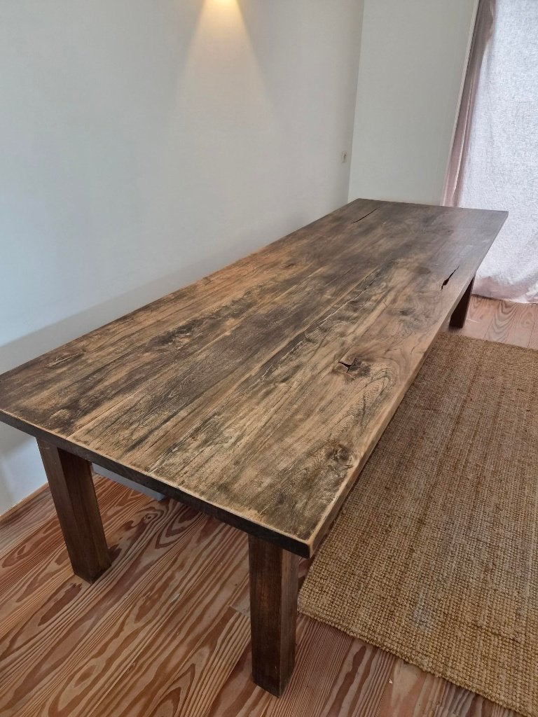 Table à manger en bois massif, 100 à 150 cm, Enlèvement, Utilisé, Rectangulaire