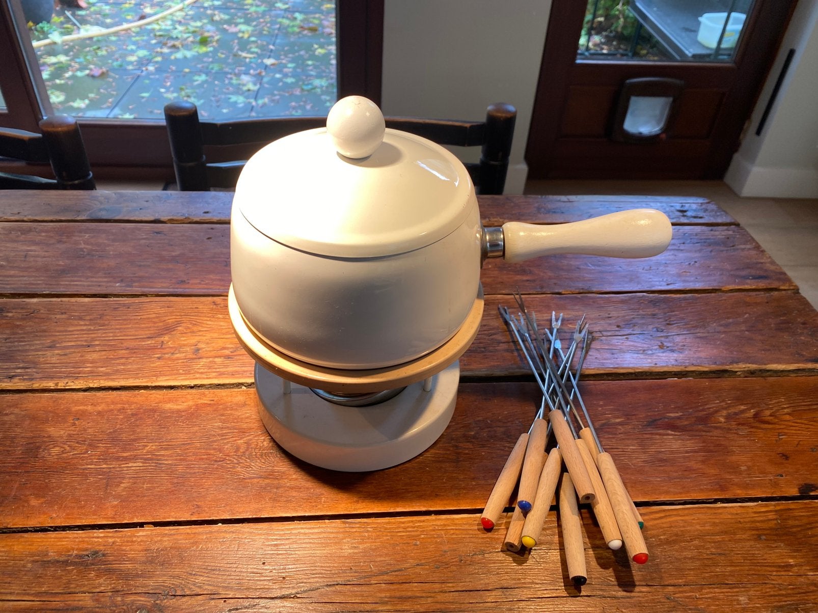 fondue-set compleet met vorkjes, Avec couvercle, Enlèvement, Comme neuf