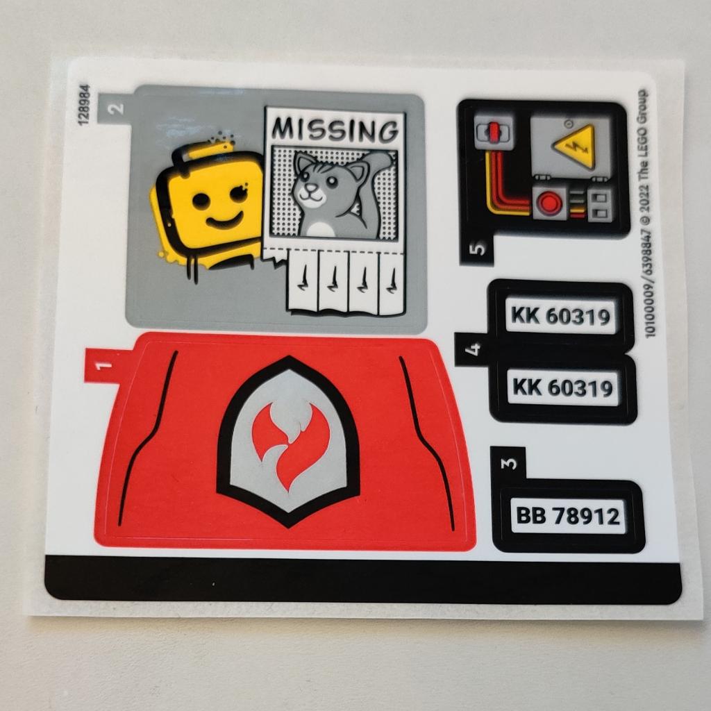 Lego stickervel voor 60319, Neuf, City, Enlèvement ou Envoi, Lego