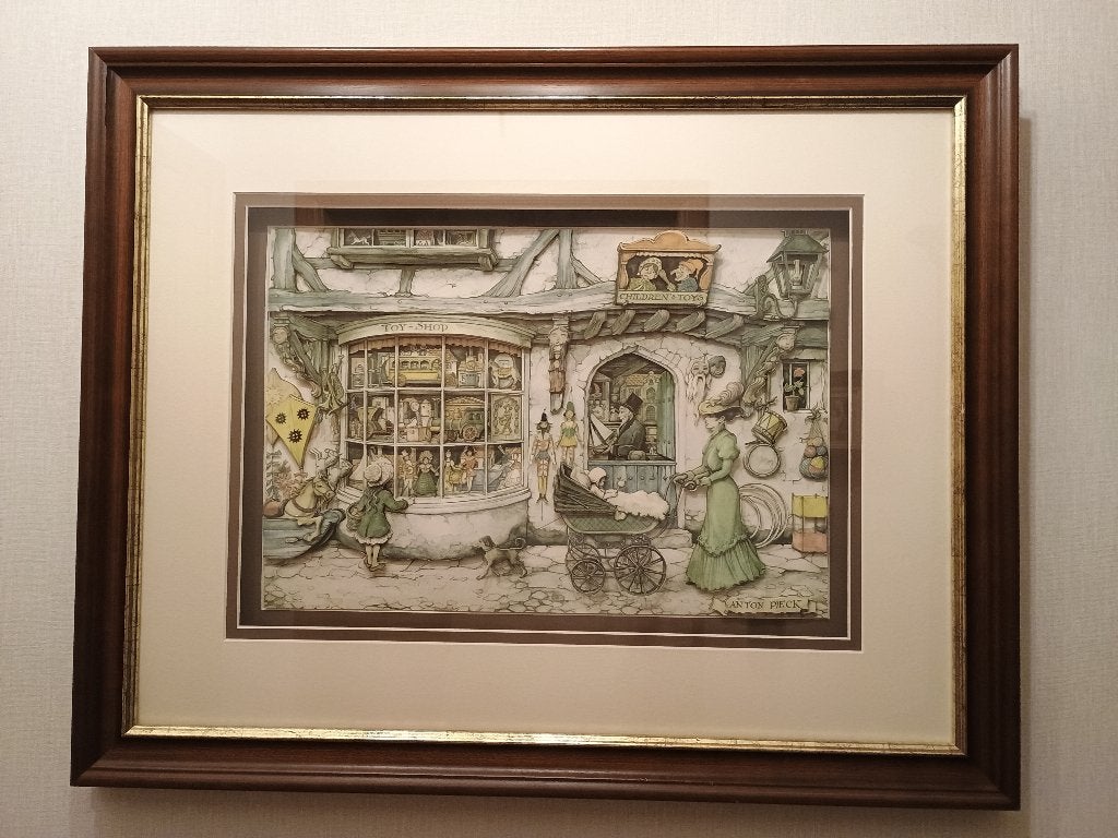 mooi collagewerk van Anton Pieck in Kader, Ophalen