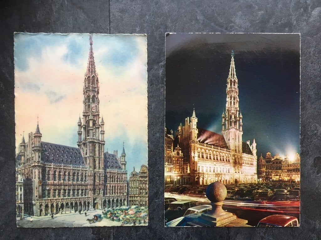 2 cartes postales Bruxelles - hôtel de ville, Enlèvement ou Envoi, Bruxelles (Capitale)