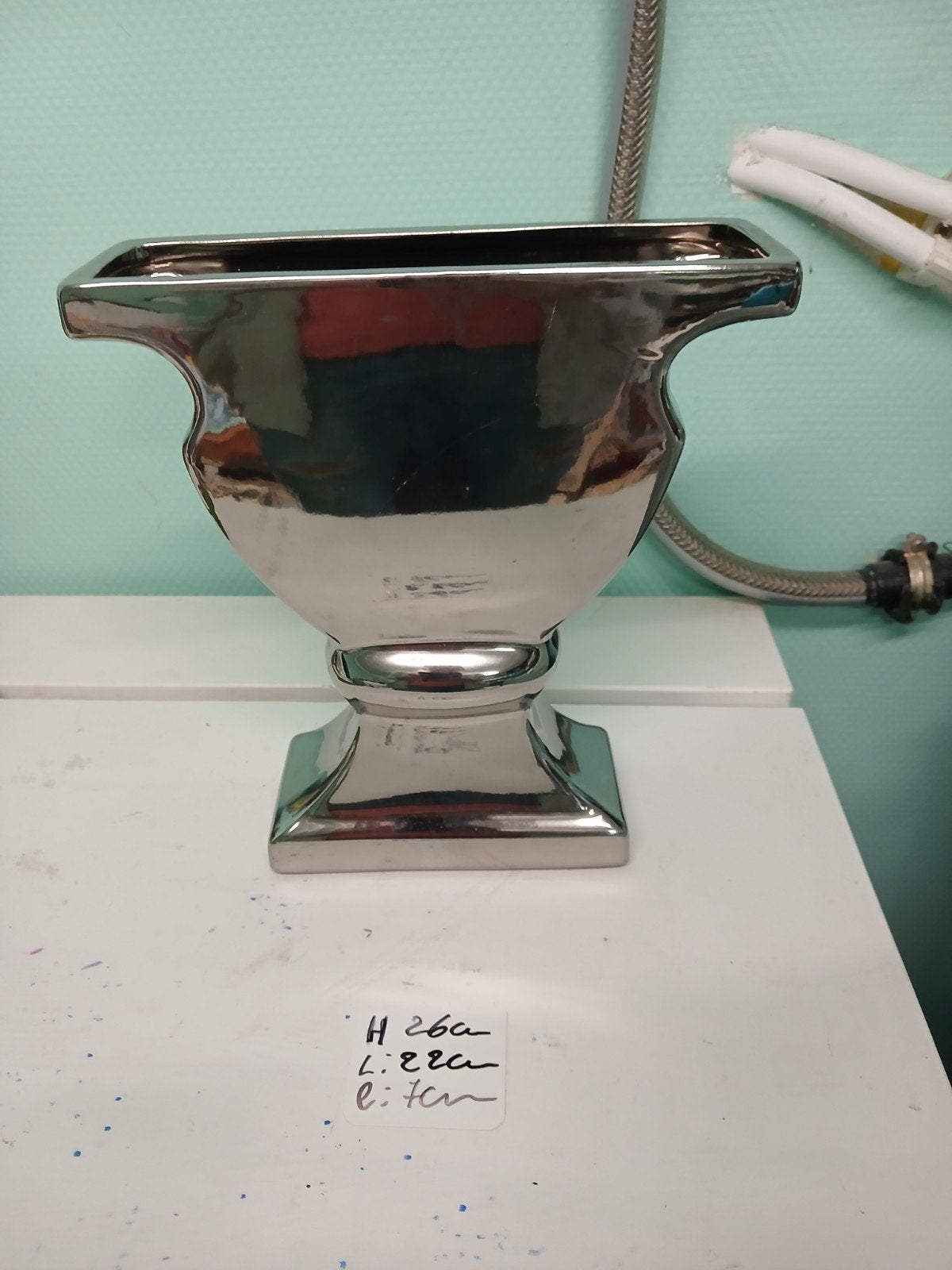 vase argenté, Maison & Meubles, Enlèvement, Argenté