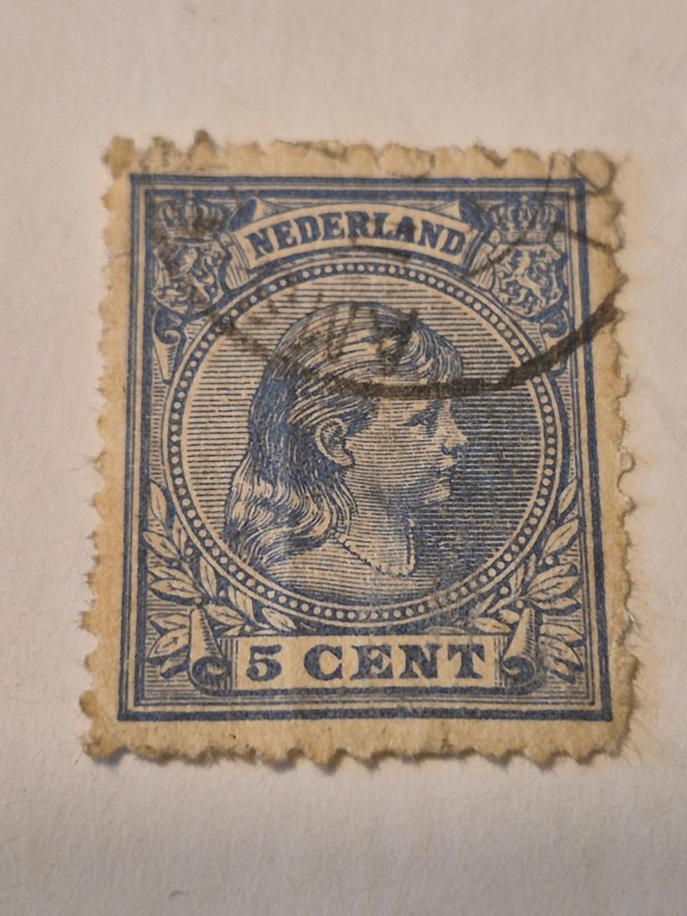 Wilhelmina met hangend haar van 1891 - 1899 uitgegeven, Postzegels en Munten, Postzegels | Nederland, Ophalen of Verzenden, Gestempeld