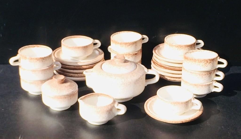 Service à thé Fat Lava [ 60s Vintage Brutalist ] Servies, Enlèvement ou Envoi, Comme neuf, Service complet