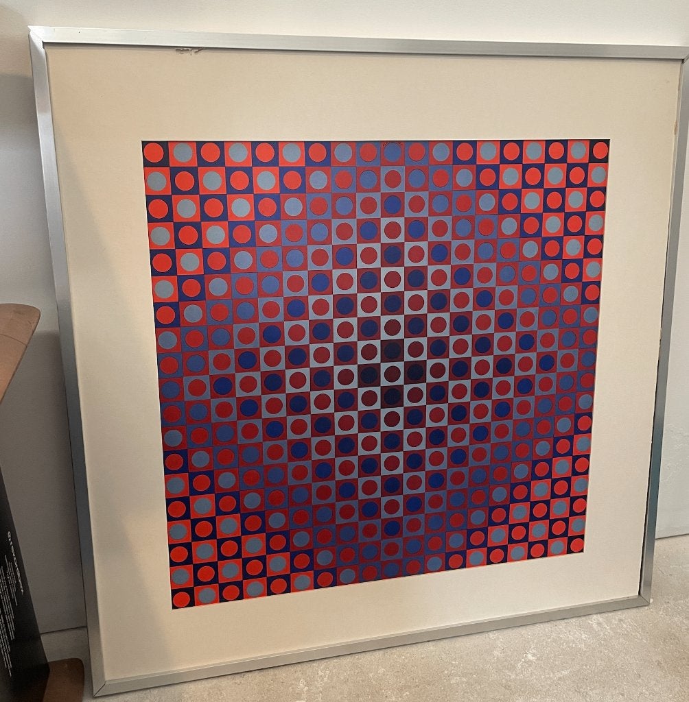 Impression d'art Victor Vasarely Boglar Circles and Squares, Enlèvement, Abstrait, Impression offset