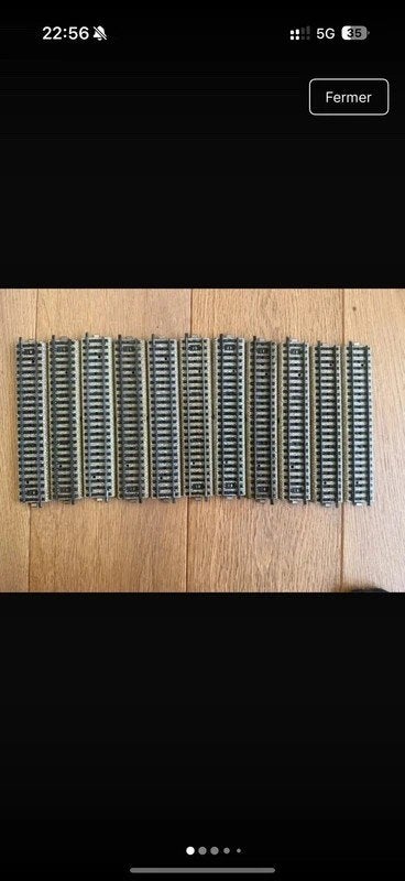 Lot 11 rails droits Märklin H0 voie M 5106 – 2e lot, Enlèvement ou Envoi, Courant alternatif, Rails, Comme neuf