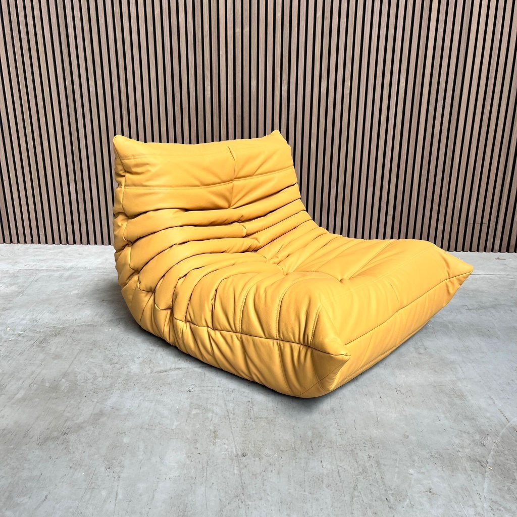 Ligne Roset Togo Eenzits | Geel Leder, Antiquités & Art, Antiquités | Meubles | Chaises & Canapés, Enlèvement ou Envoi
