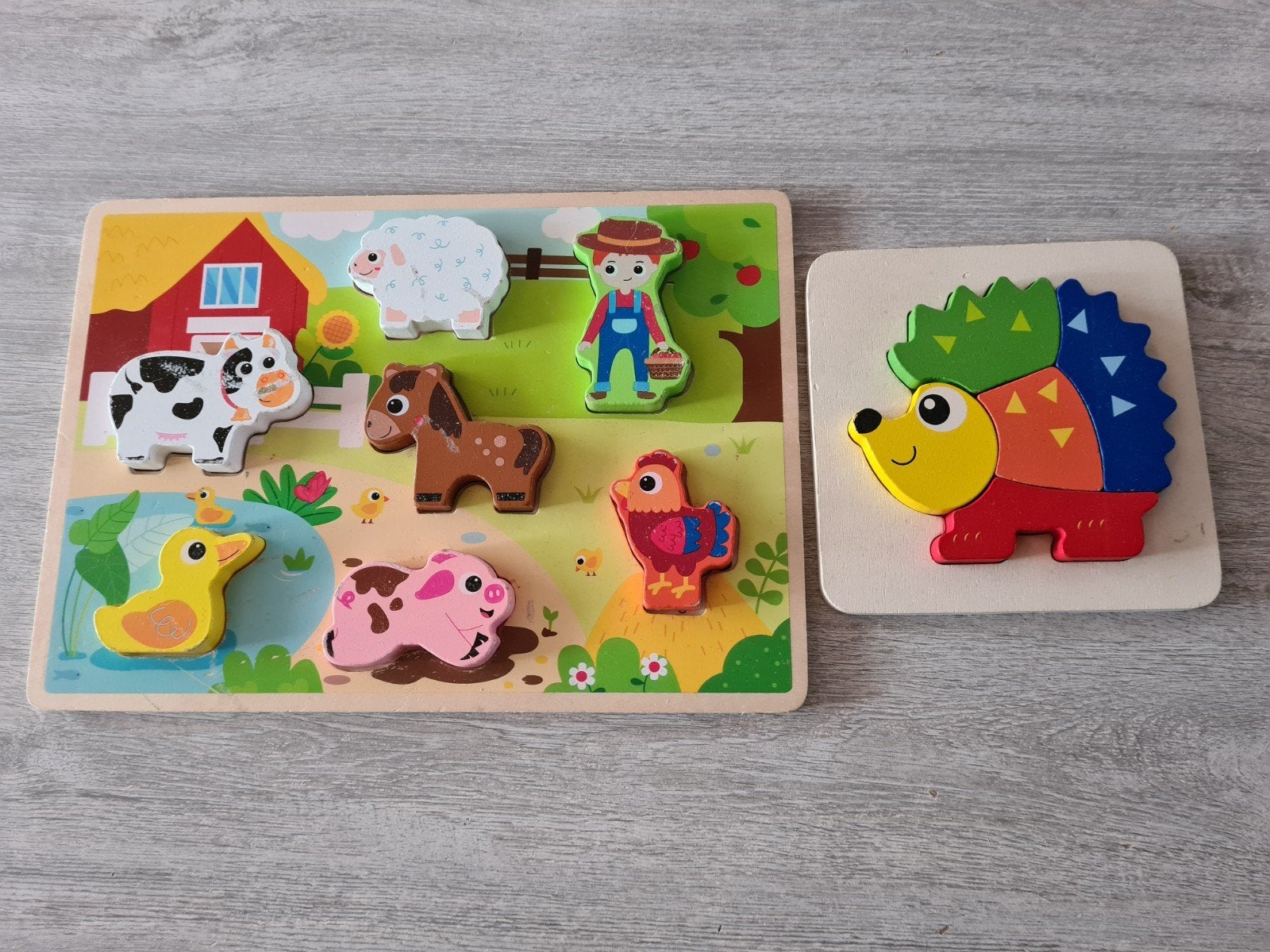 Houten puzzel 2 stuks, Kinderen en Baby's, Ophalen, Gebruikt, Van hout, Minder dan 10 stukjes