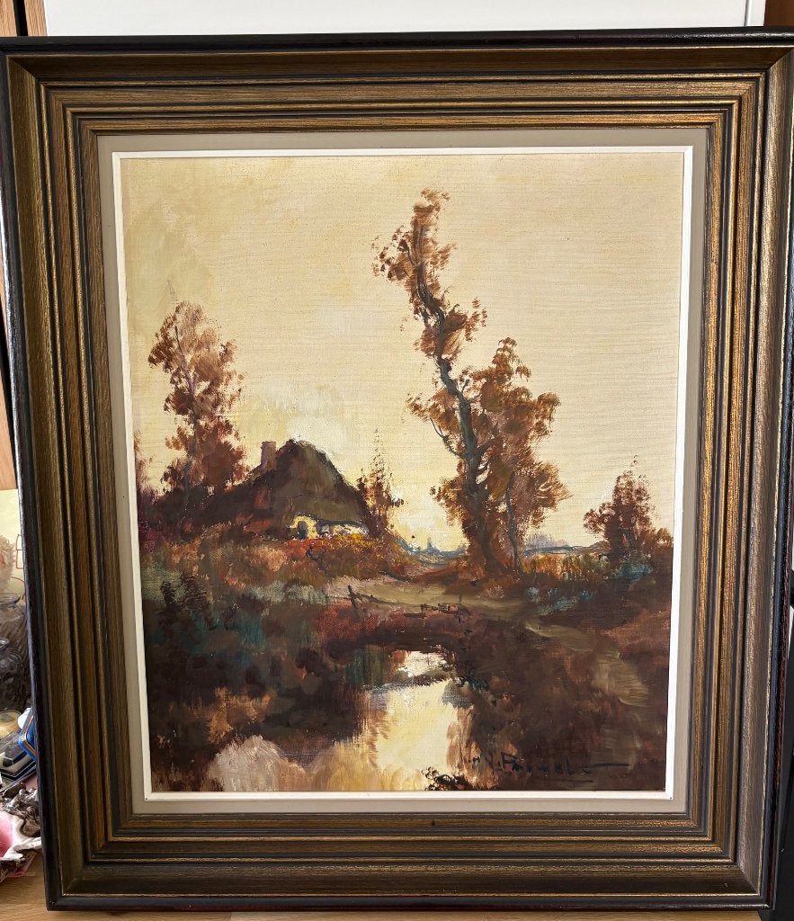 olieverfschilderij Henri Joseph Pauwels (1903-1983), Antiquités & Art, Peinture à l'huile, Paysage, Signé, Enlèvement