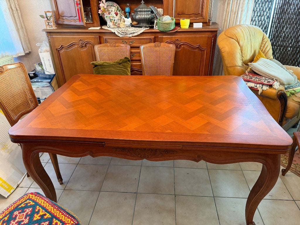 Table extensible merisier, Maison & Meubles, Enlèvement, Utilisé, Autres matériaux, 150 à 200 cm