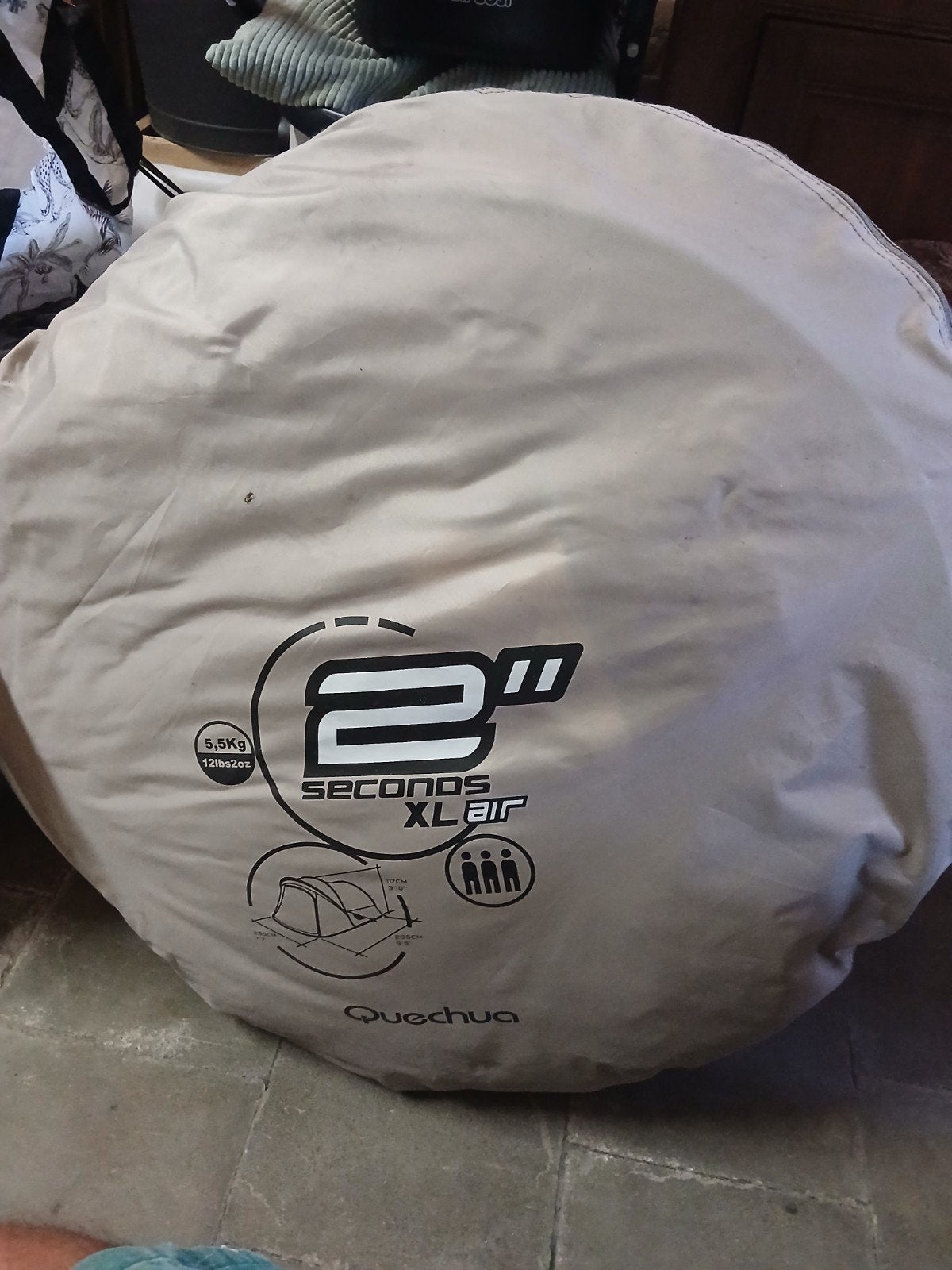 camper tent second xl air 3peronen.quechua, Caravans en Kamperen, Tenten, Ophalen of Verzenden