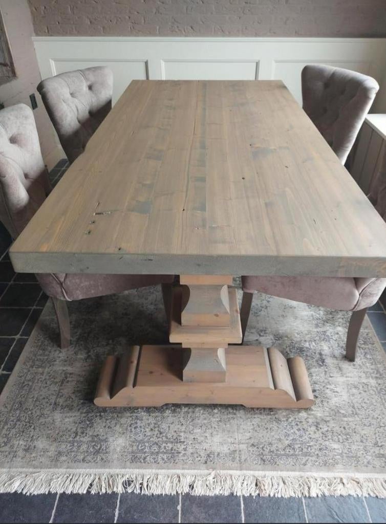 Luxe Massieve Kloostertafel 200x100 Blad 6,5cm dik, Huis en Inrichting, Ophalen