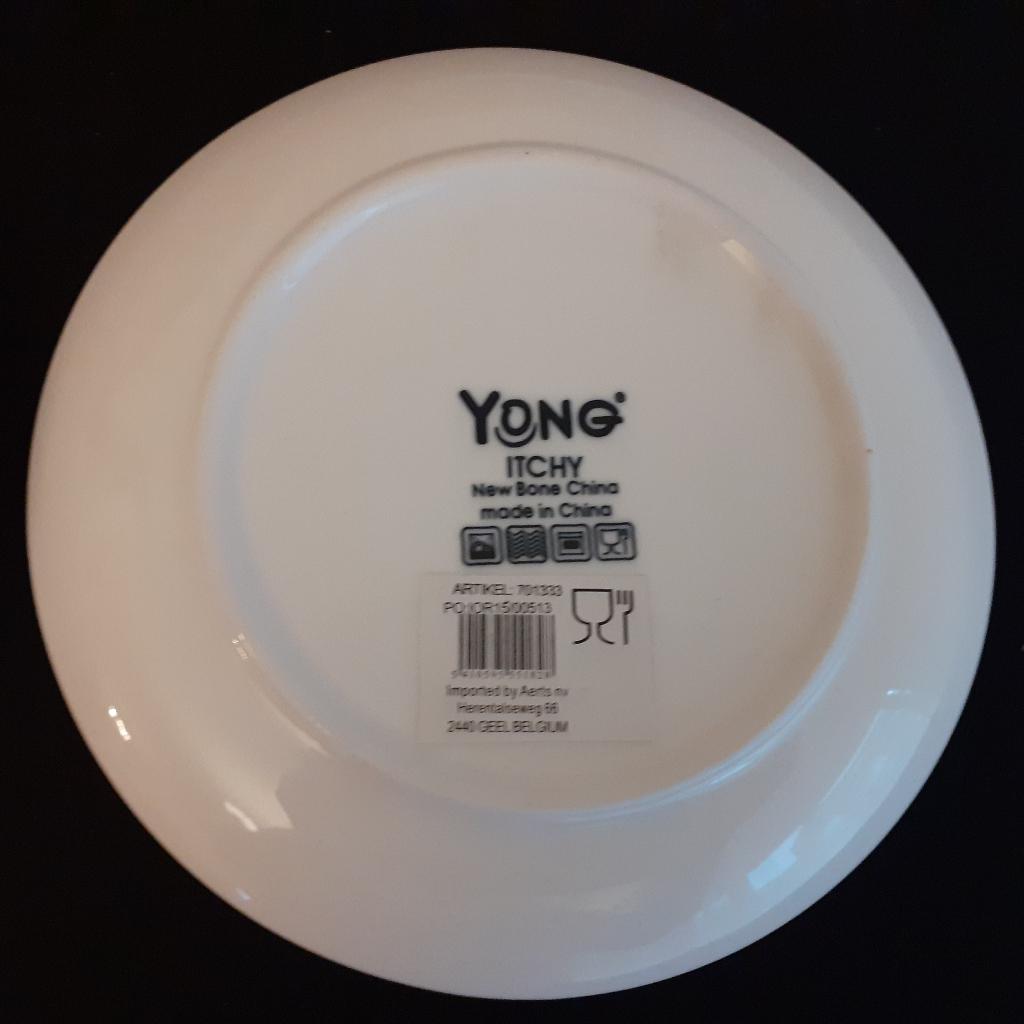 YONG ITCHY Bone China Gebaksbord 16 cm Prijs: € 6/12 stuks, Nieuw, Ophalen of Verzenden, Bord(en), Effen