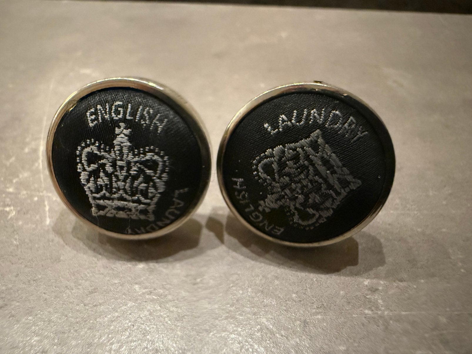Boutons de manchette anglais pour blanchisserie, Enlèvement ou Envoi, Comme neuf