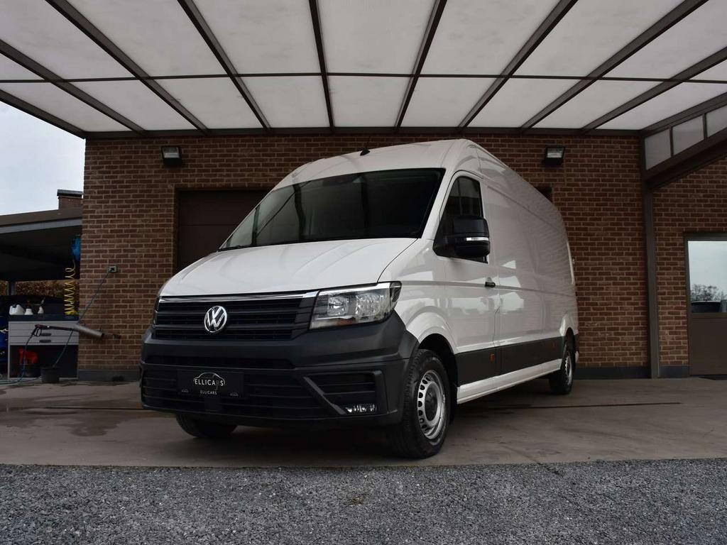 Volkswagen Crafter 2.0 TDI L4H3 3 ZIT / CARPLAY / GPS / CAM, Auto's, Bestelwagens en Lichte vracht, 0 cilinders, Zwart, Wit, Bedrijf