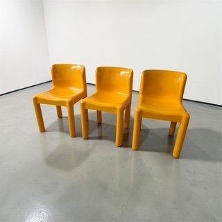 Ensemble de 3 chaises Kartell vintage - Orange rare !, Maison & Meubles, Trois, Autres couleurs, Space Age Vintage Pop Art Retro