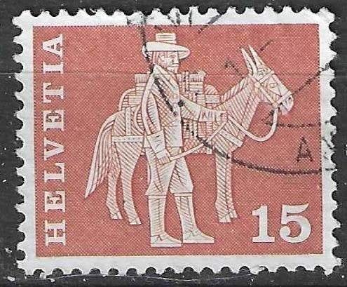 Zwitserland 1960-1963 - Yvert 645 - Begeleider (ST), Verzenden, Gestempeld
