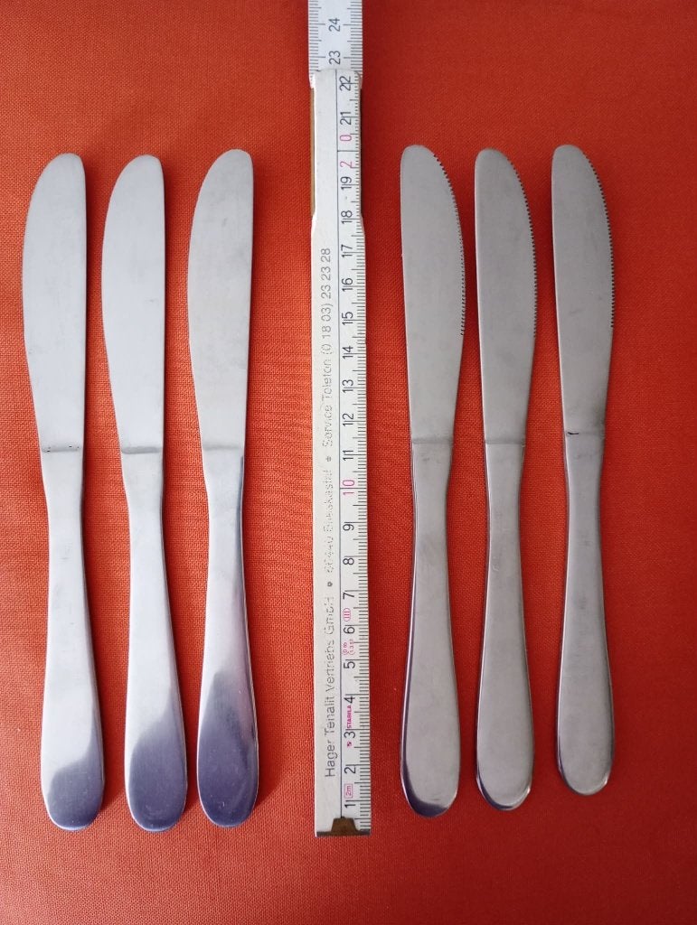 Set van 6 dessertmessen 20 cm – perfect voor taart, Huis en Inrichting, Keuken | Bestek, Nieuw, Los bestek, Messenset, Inox of Chroom