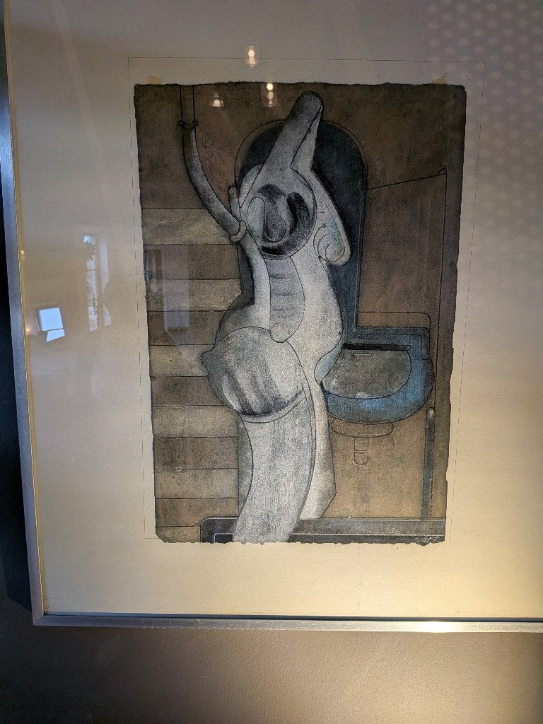 Rolet aquarel uit 1972, Antiek en Kunst, Ophalen, Overige stijlen, Achter glas, Portret of Personen