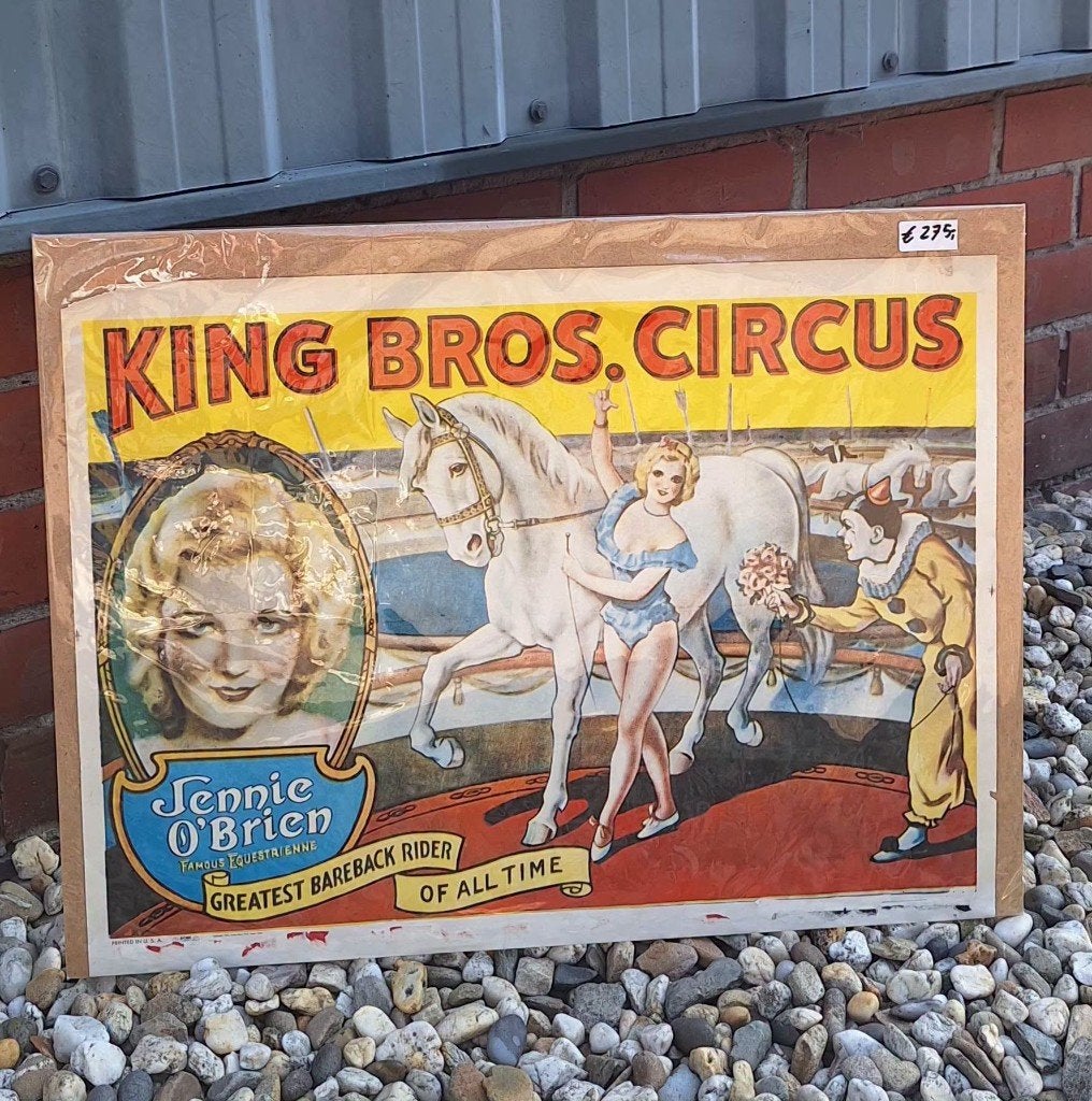 Vintage circus poster🤡 origineel uit 1965 en de U.S.A., Collections, Posters & Affiches, Enlèvement ou Envoi, Rectangulaire horizontal