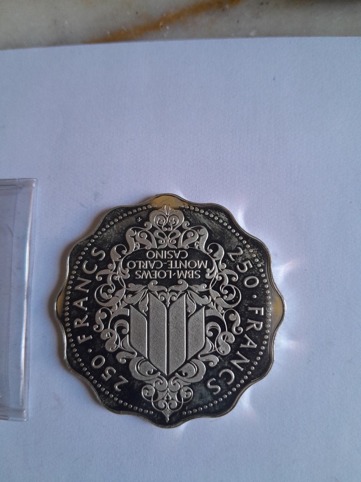 250 fr zilveren casinochip, Postzegels en Munten, Ophalen, Zilver