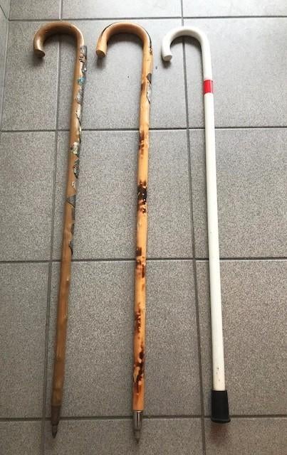Wandelstok Blinden + verzamel metalen plaatjes😎💑🤗👌, Diversen, Ophalen of Verzenden, Verstelbaar, Gebruikt