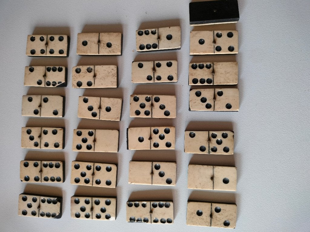 lot domino stenen blokken vintage kwaliteit, Ophalen of Verzenden
