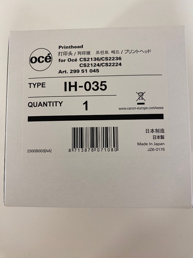 PRINTKOP IH-035 VOOR OCE/CANON PLOTTER CS2136-CS2236, etc.., Ophalen of Verzenden, Nieuw, Overige typen, Canon