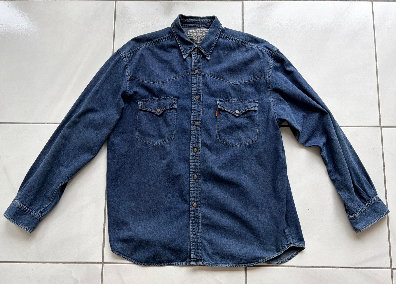 Jeans hemd Levi strauss XL, Ophalen of Verzenden, Zo goed als nieuw, Blauw
