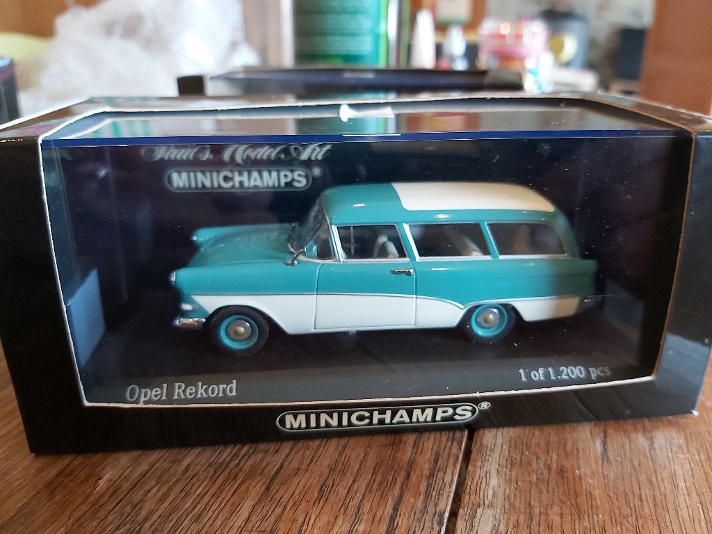 Minichamps Opel Rekord P1 1958 Turquoise 1/43, Enlèvement ou Envoi, Neuf, Voiture, MiniChamps