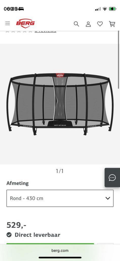 Berg safety net deluxe 430, Kinderen en Baby's, Speelgoed | Buiten | Trampolines, Ophalen, Nieuw