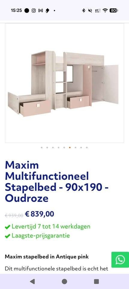 stapelbed, Enfants & Bébés, Enlèvement, Comme neuf, Lits superposés