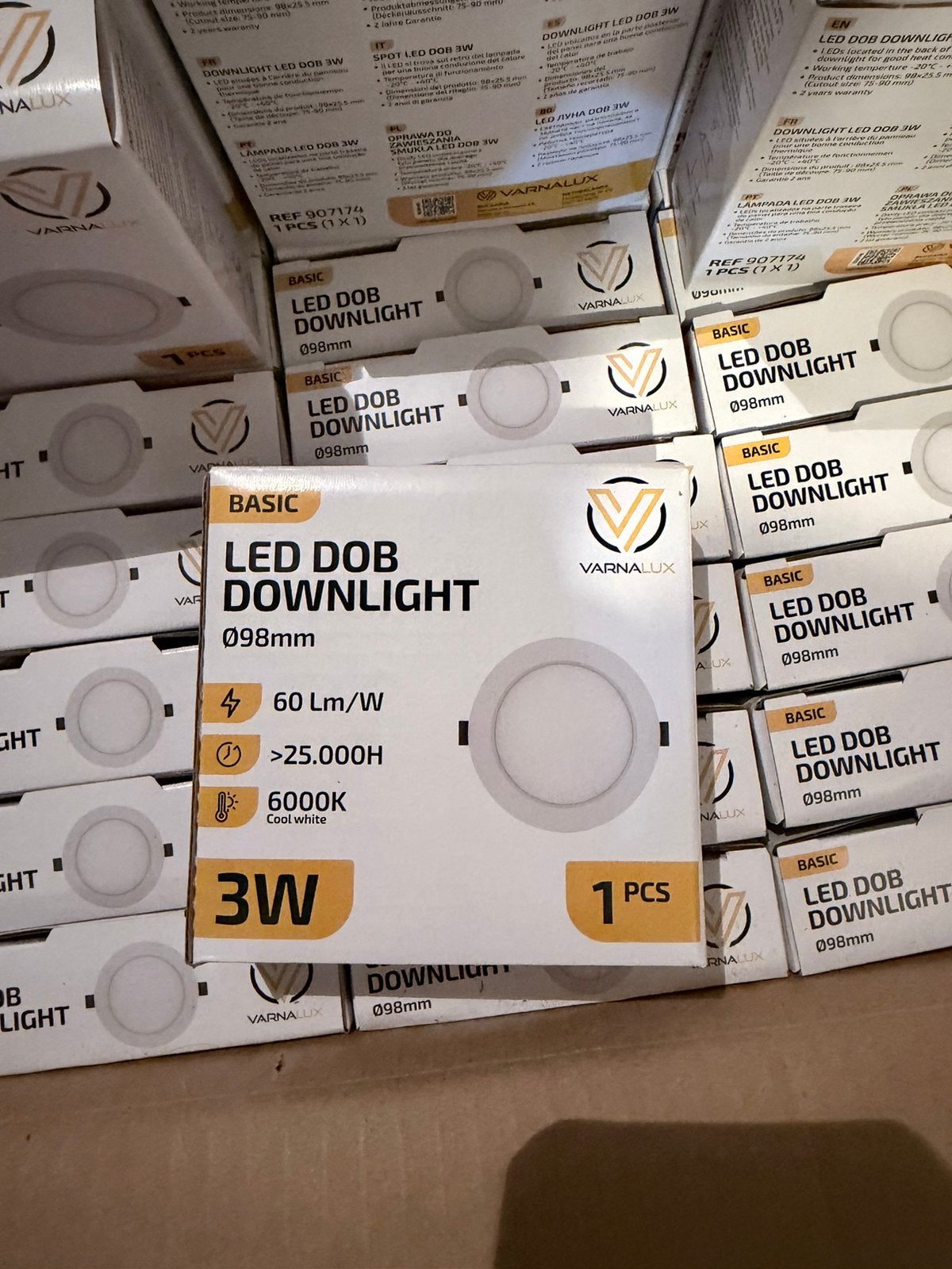 Varnalux LED Downlight 3W Ø98mm 6000K – nieuw, Maison & Meubles, Comme neuf, Spot encastrable, Enlèvement, LED
