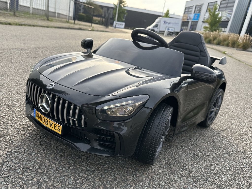 Mercedes GT-R AMG zwart 12V RC / Leder / Rubberband en MP3, Ophalen of Verzenden, Nieuw