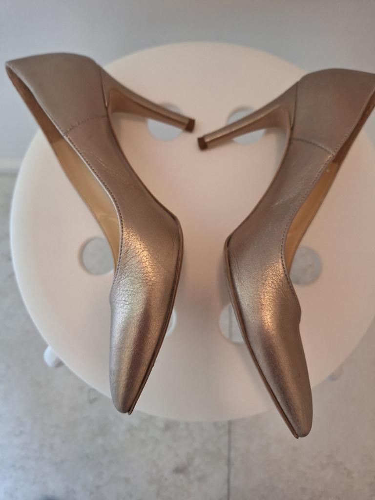 Pumps goudkleurig maat 38, Ophalen, Pumps, Overige kleuren, Zo goed als nieuw
