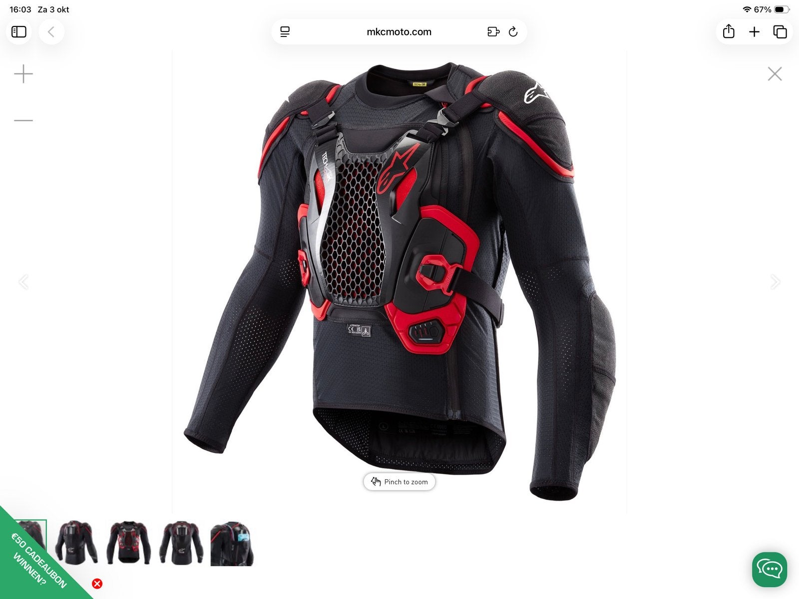 Alpinestars Tech-Air tout-terrain, Enlèvement