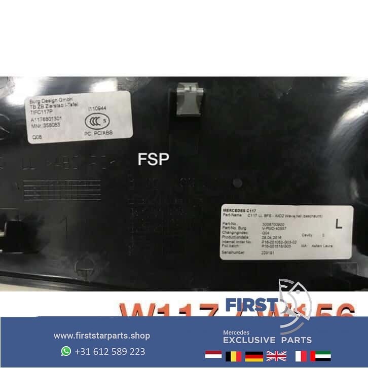 W117 CLA / W156 GLA dashboard lijst Mercedes 2013-2018 grijs, Gebruikt, -, Ophalen of Verzenden, -